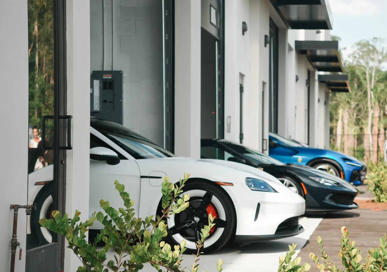 Luxury cars stored inside an Excalibur motor condominium