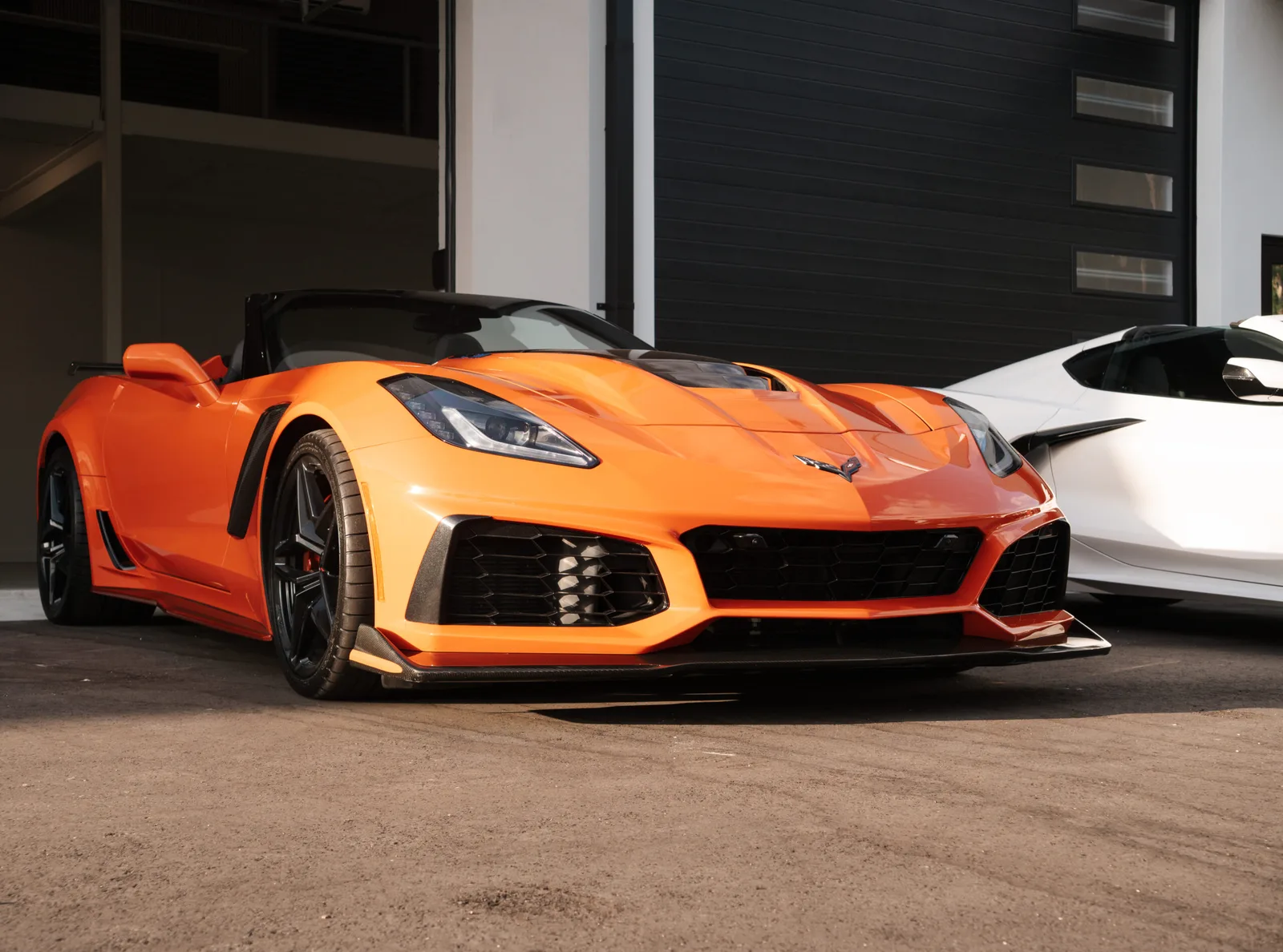 Client Corvette inside a customized Excalibur Fort Myers storage condo