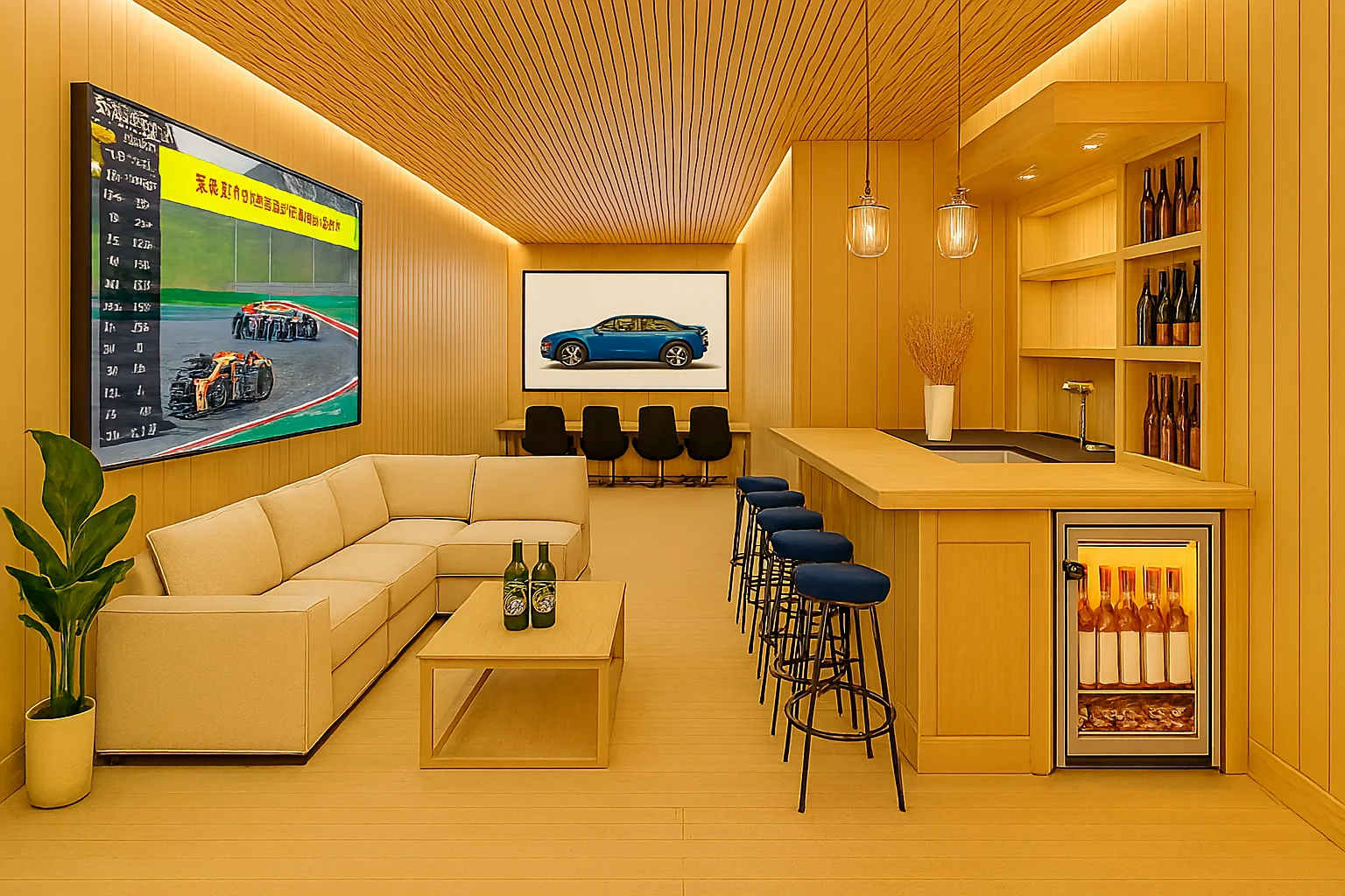Custom luxury loft interior above a Fort Myers motor condo