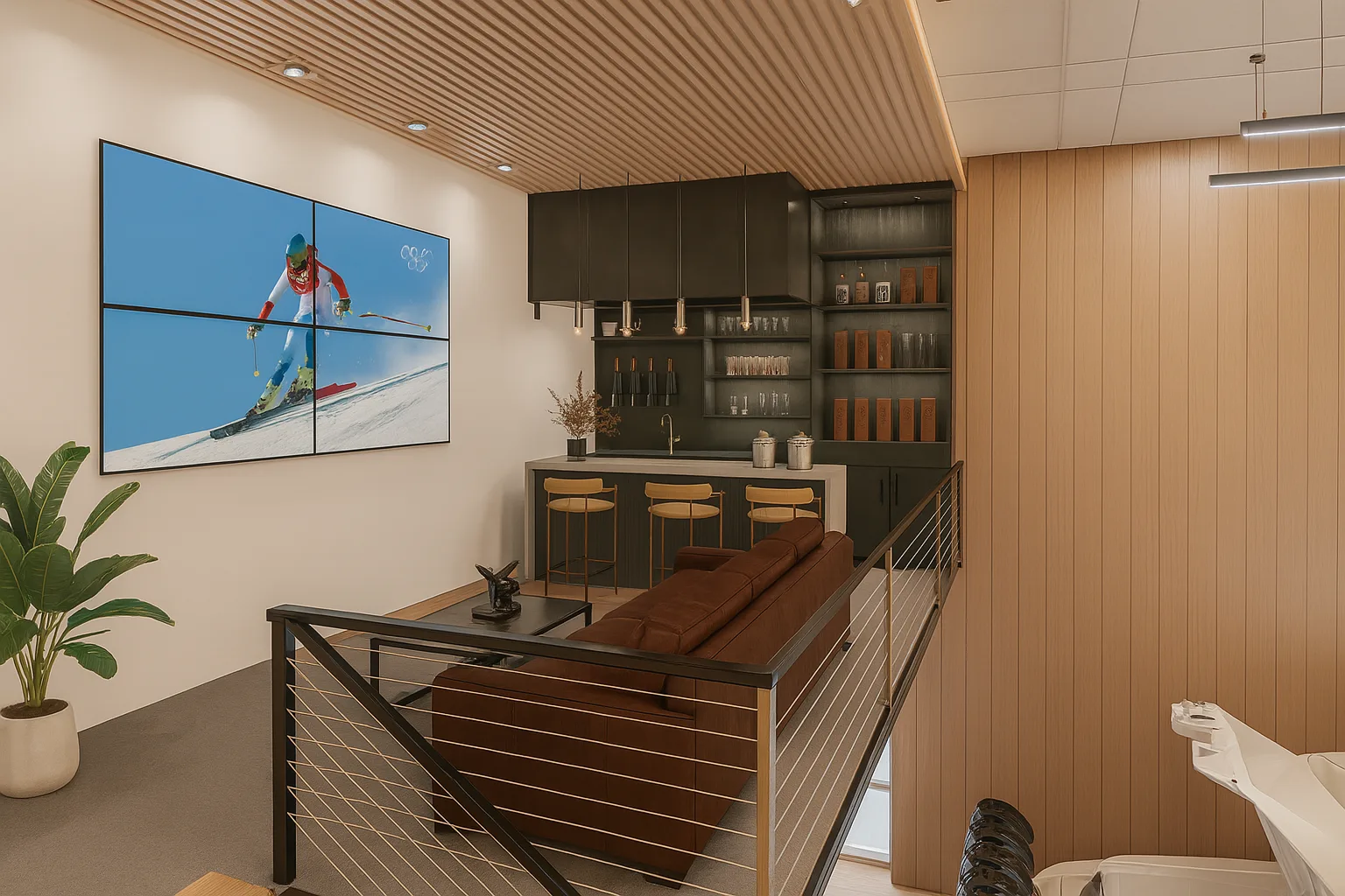 Custom finished loft inside an Excalibur unit