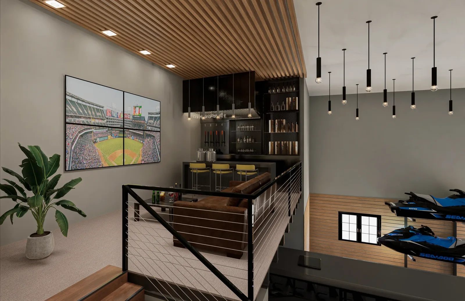 Loft view inside an Excalibur motor condominium